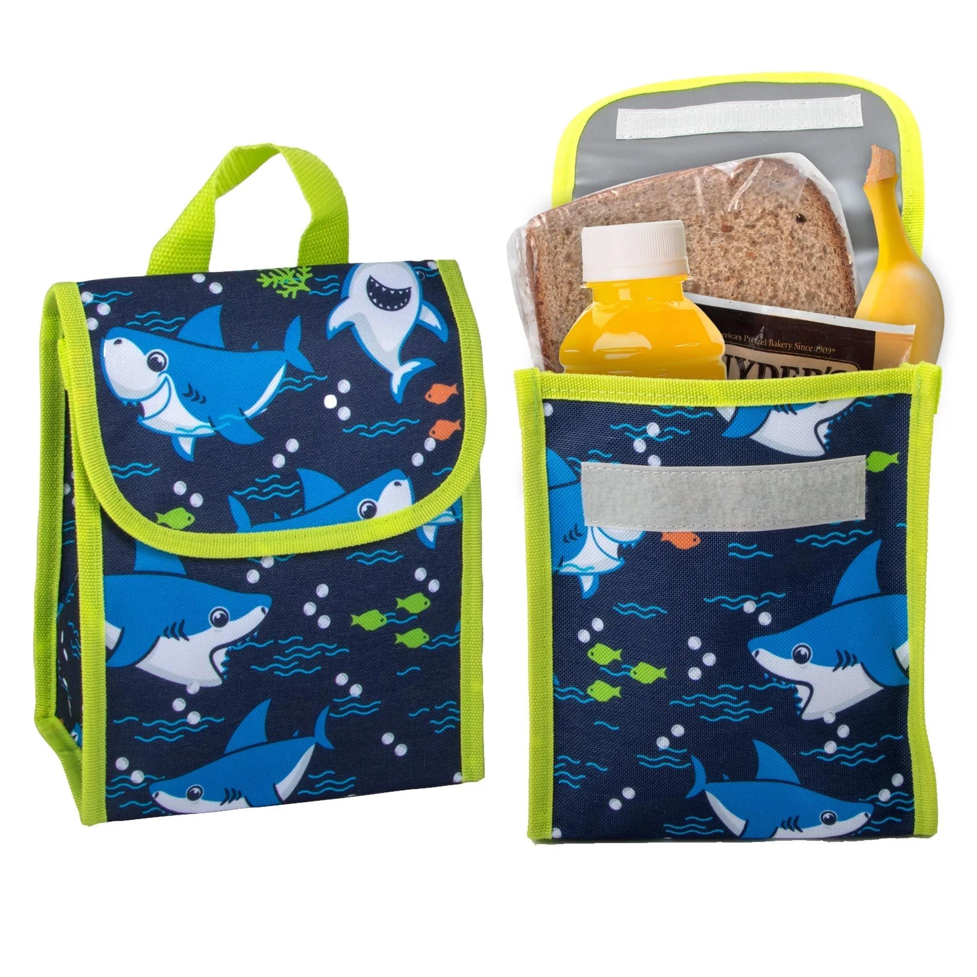 16-Inch Shark Themed Backpack With Matching Lunch Bag