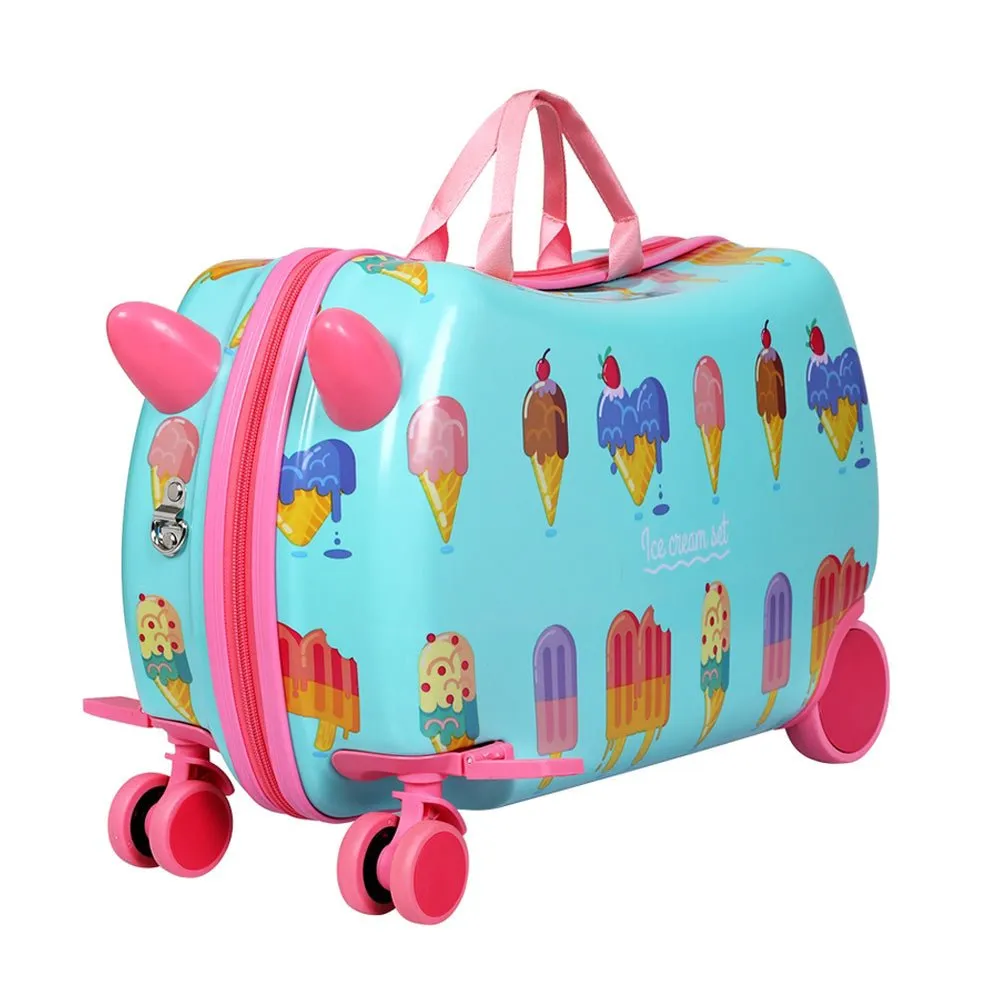 17Inch Kids Ride On Luggage Suitcase Ice Cream