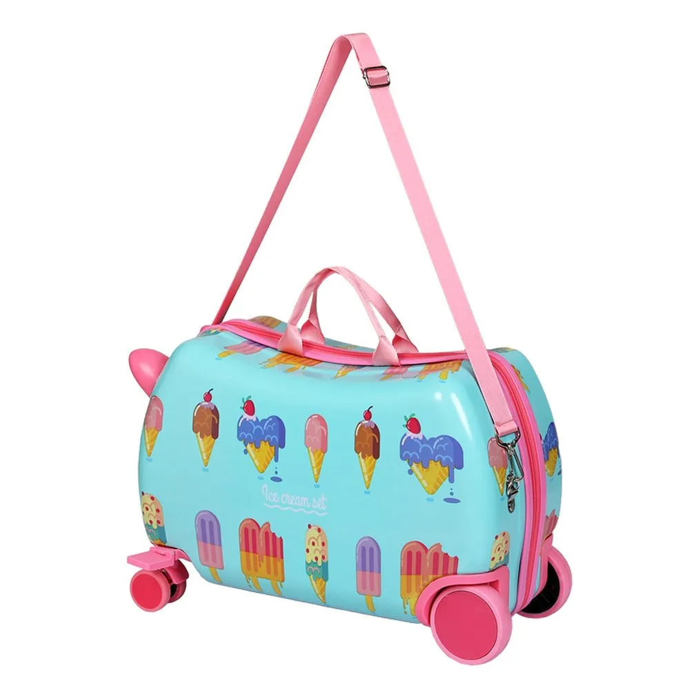17Inch Kids Ride On Luggage Suitcase Ice Cream