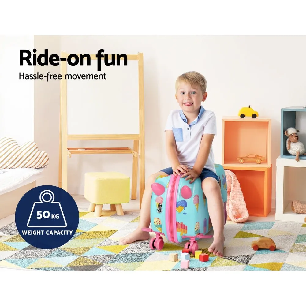 17Inch Kids Ride On Luggage Suitcase Ice Cream