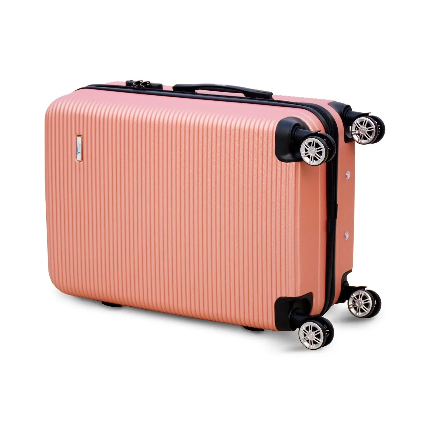 20" Dark Pink Colour JIAN ABS Line Luggage Lightweight Hard Case Carry On Trolley Bag With Spinner Wheel