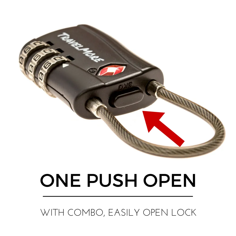 4 Pack Luggage Lock - Black TSA Approved Travel Locks