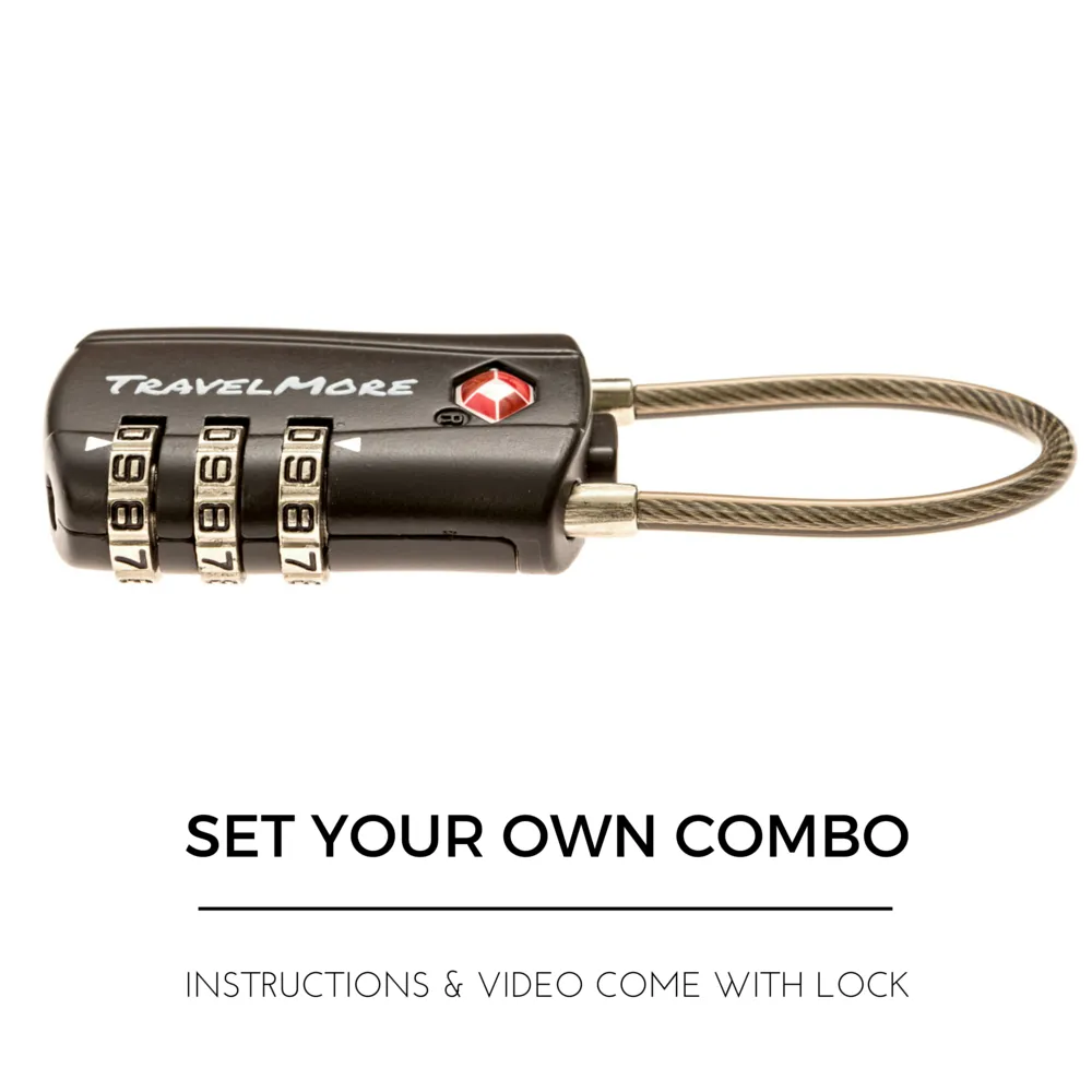 4 Pack Luggage Lock - Black TSA Approved Travel Locks