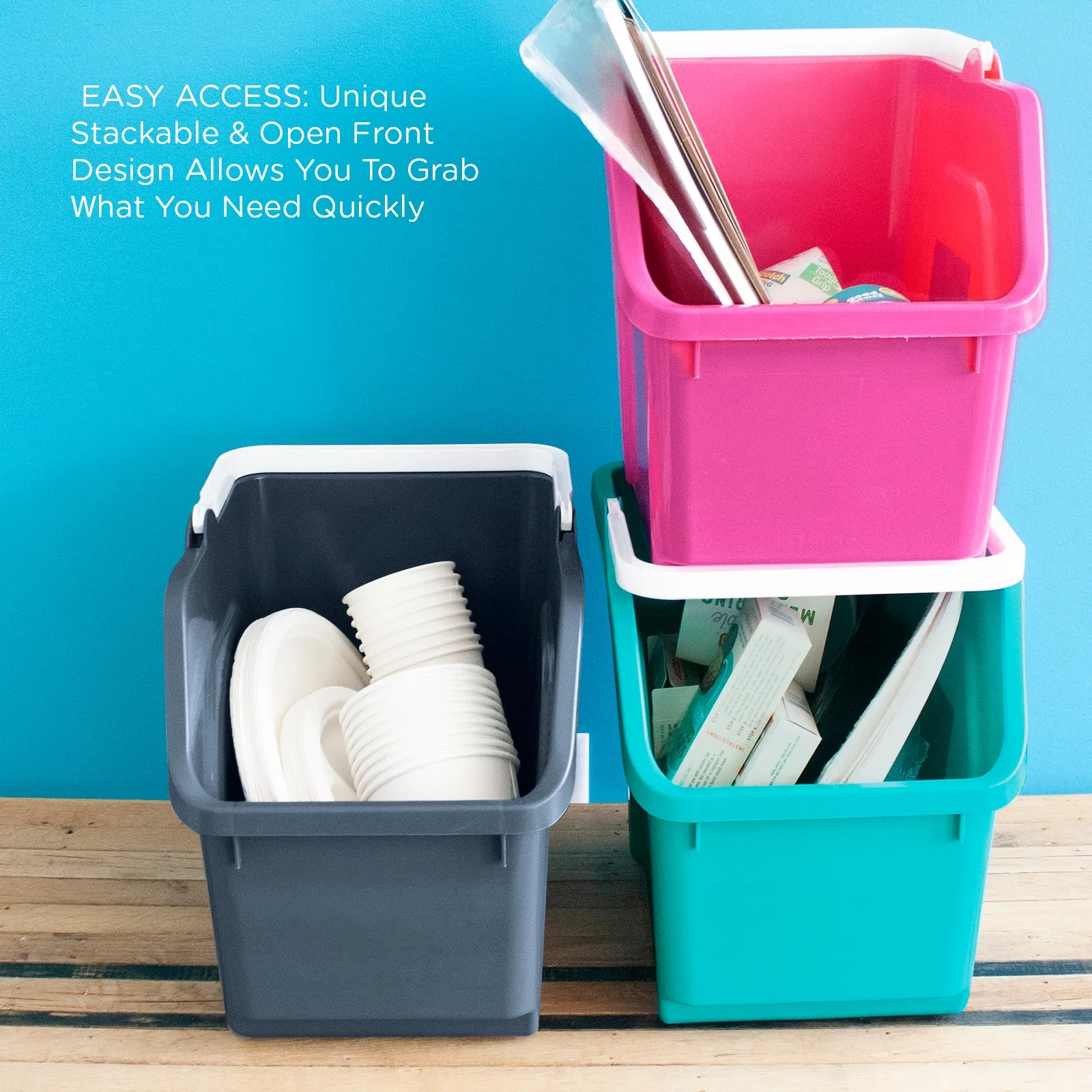 6 Gallon/25 Liter Stackable Handy Tote (Choice of 3 colors)