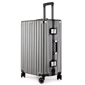 Aluminum Alloy Hard-Shell Suitcase with TSA Lock -20 Spinner Luggage in Grey"