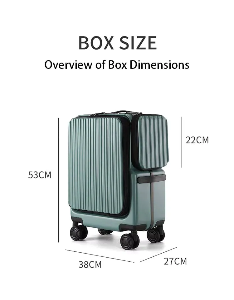 baggage luxurious with PC aluminum structure, USB charging port