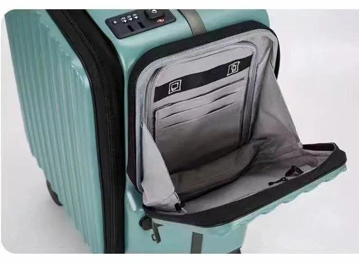baggage luxurious with PC aluminum structure, USB charging port