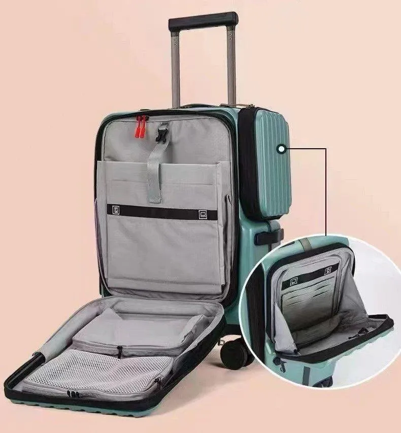 baggage luxurious with PC aluminum structure, USB charging port