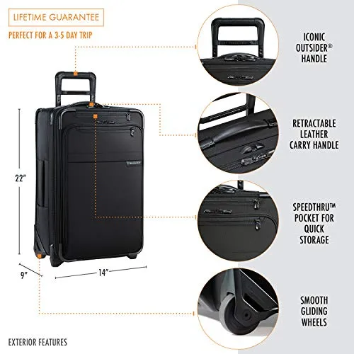 Briggs & Riley Baseline-Softside CX Expandable Carry-On Upright Luggage, Black, 22-Inch