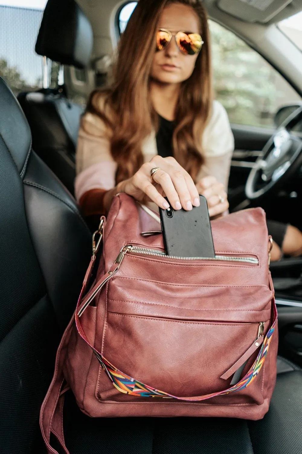 Chic Vegan Leather Convertible Bag