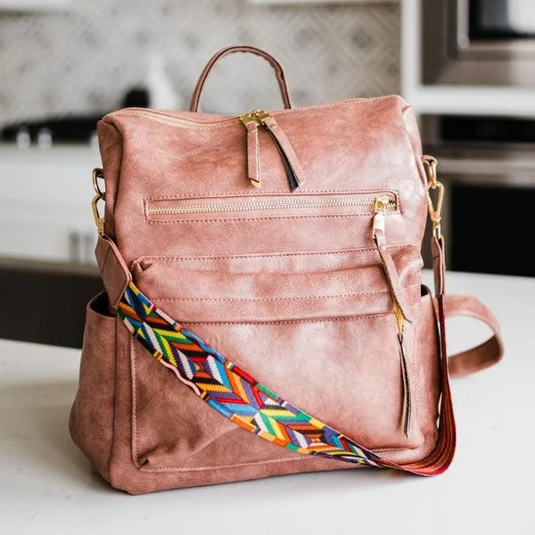 Chic Vegan Leather Convertible Bag