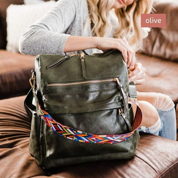 Chic Vegan Leather Convertible Bag