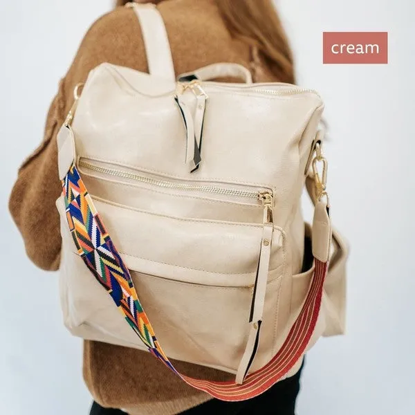 Chic Vegan Leather Convertible Bag