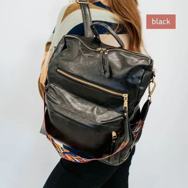 Chic Vegan Leather Convertible Bag