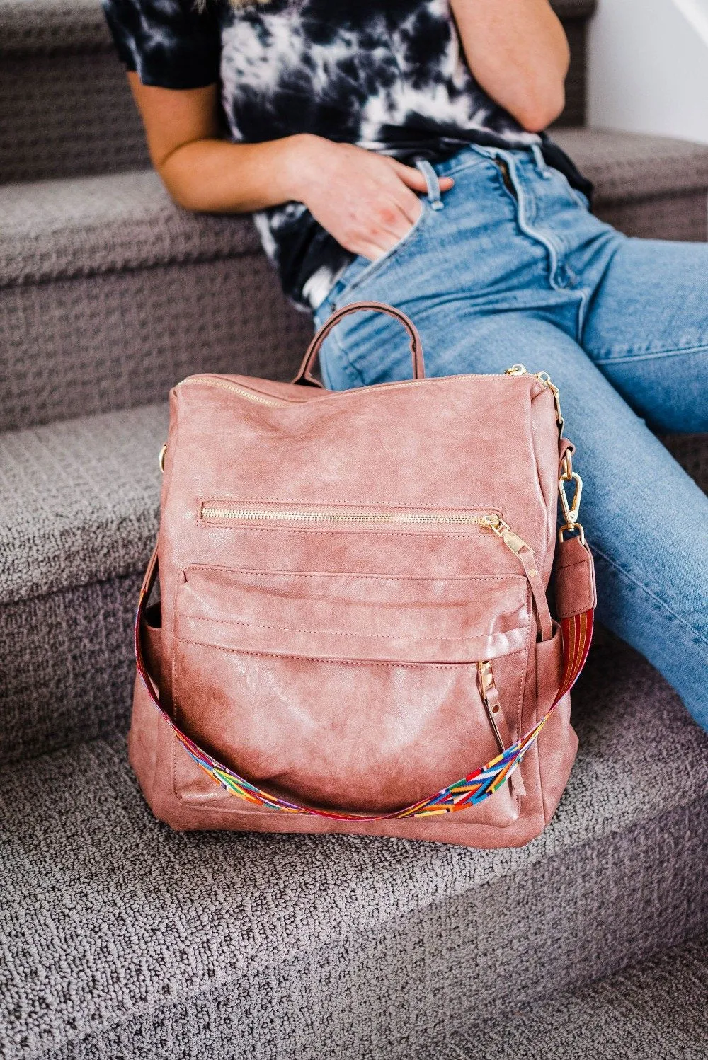 Chic Vegan Leather Convertible Bag