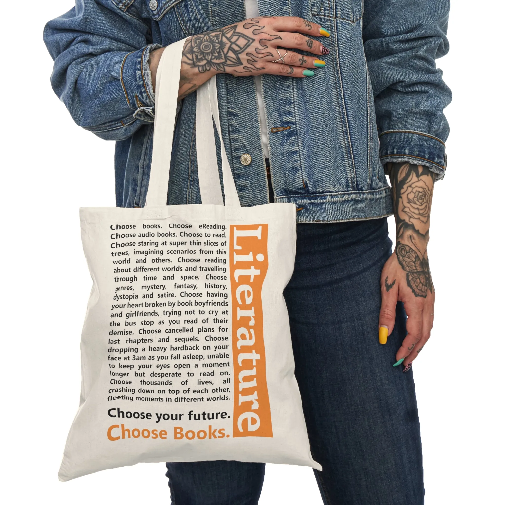 Choose Your Future Choose Books Canvas Tote Bag - Vintage style