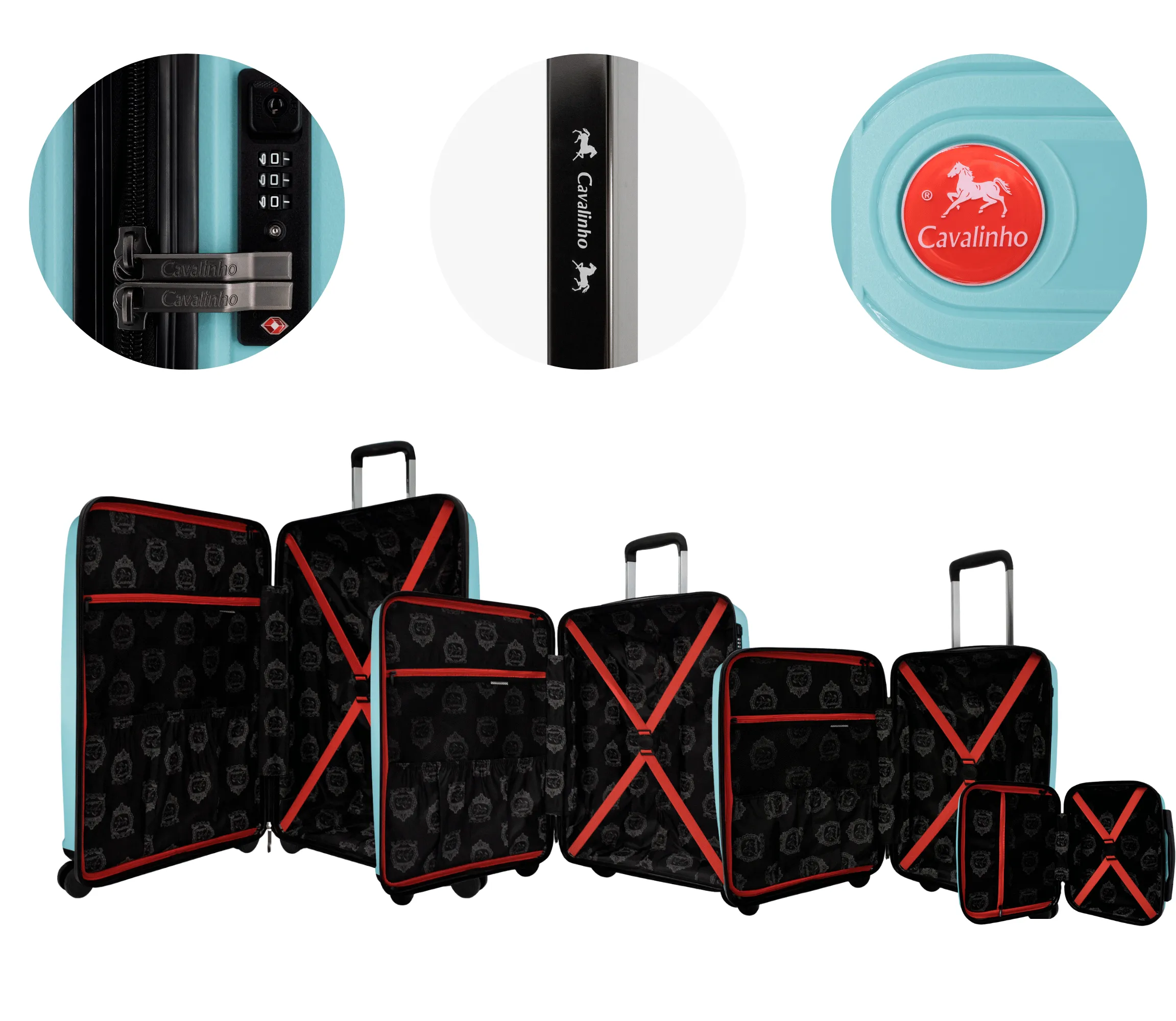 Colorful Hardside 4 Piece Luggage Set (15", 19", 24", 28")