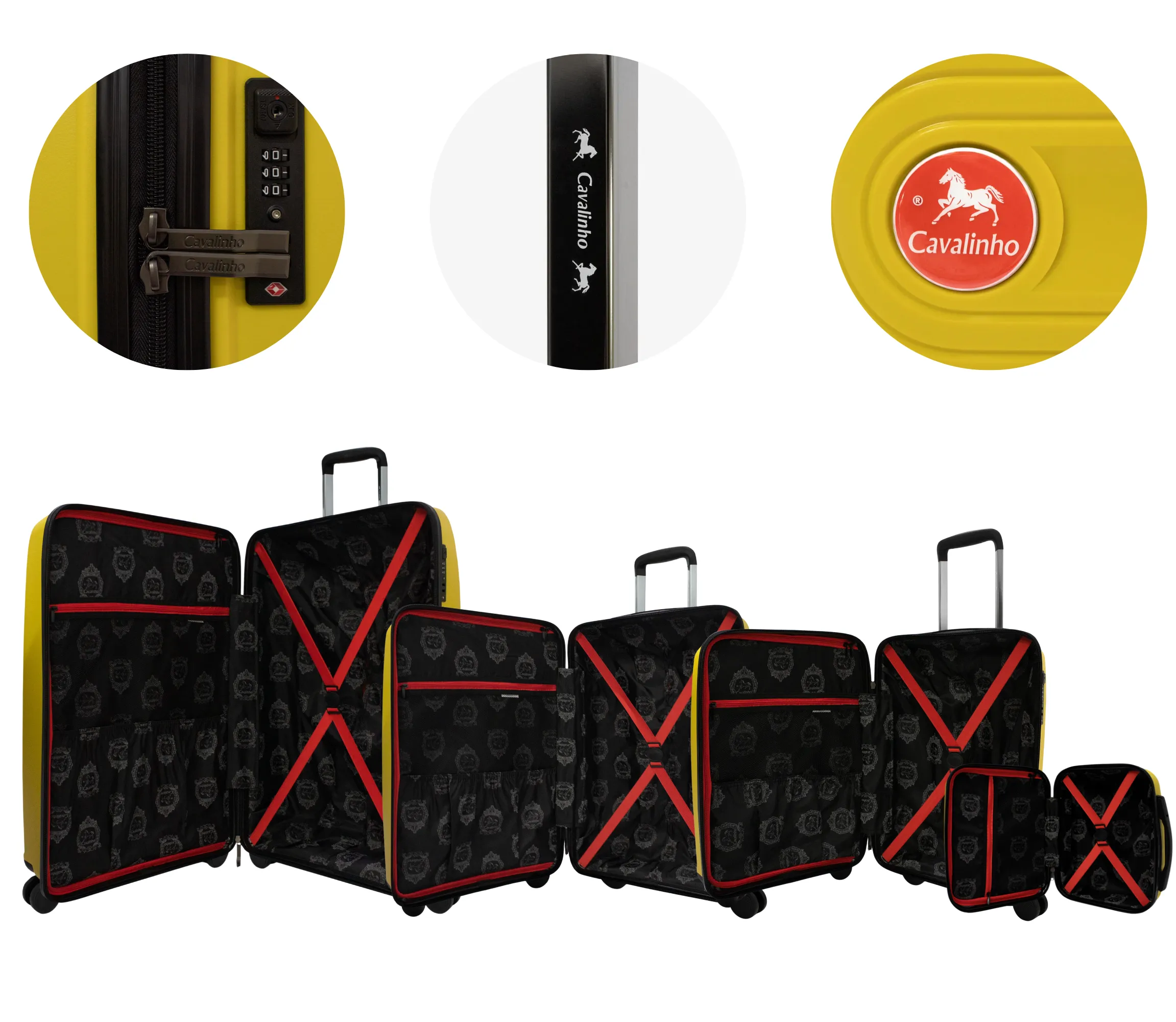 Colorful Hardside 4 Piece Luggage Set (15", 19", 24", 28")