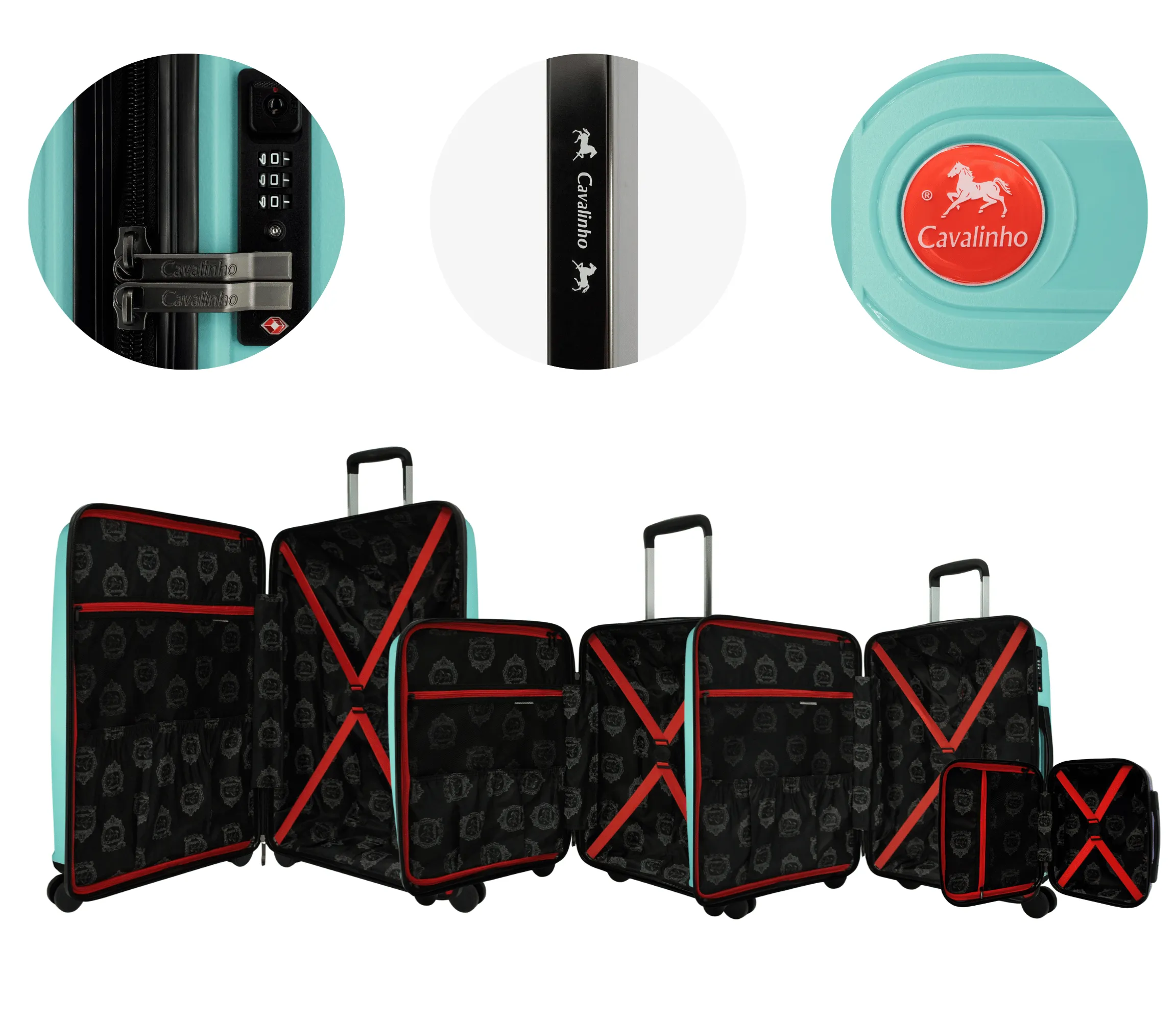 Colorful Hardside 4 Piece Luggage Set (15", 19", 24", 28")