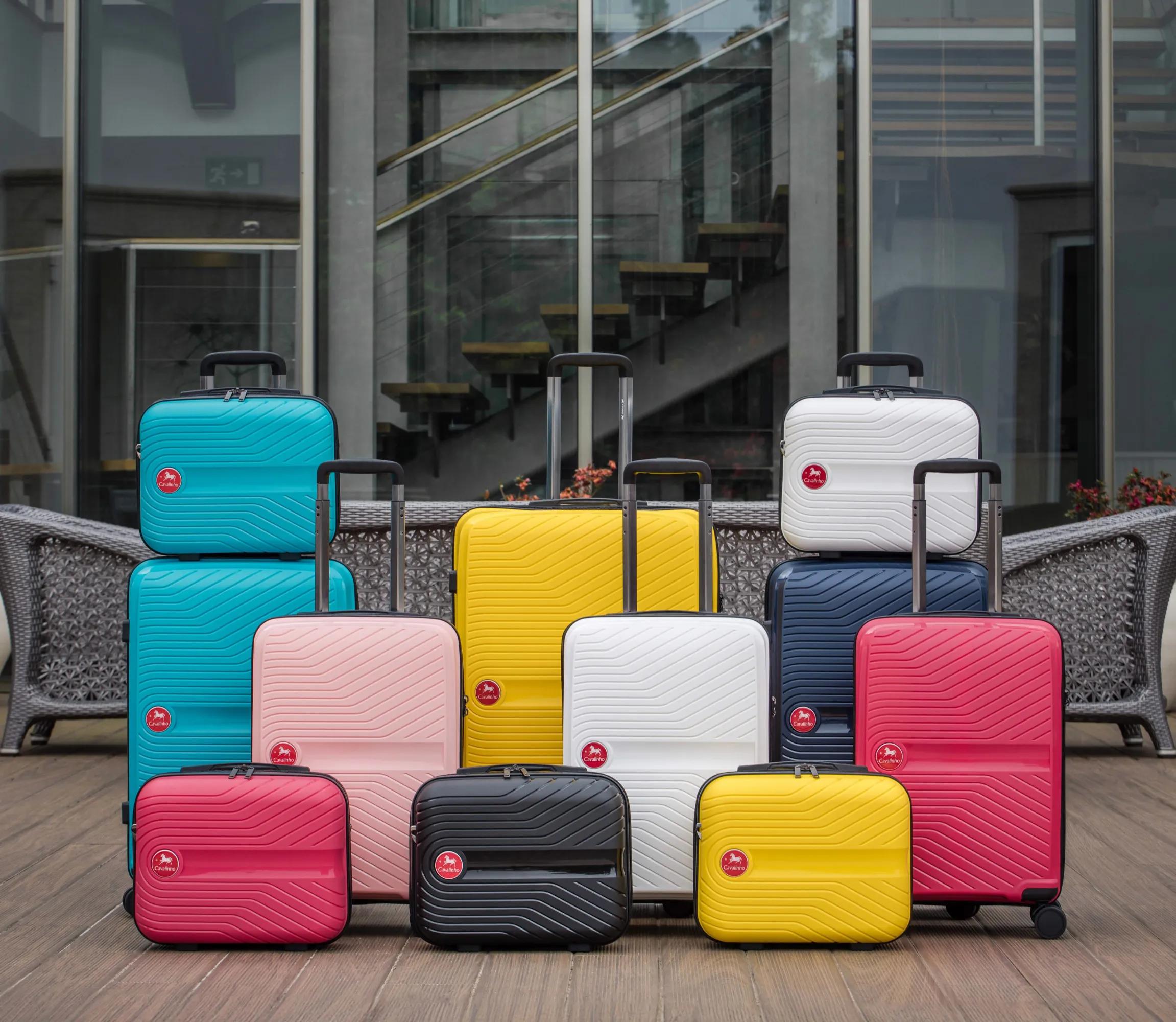 Colorful Hardside 4 Piece Luggage Set (15", 19", 24", 28")