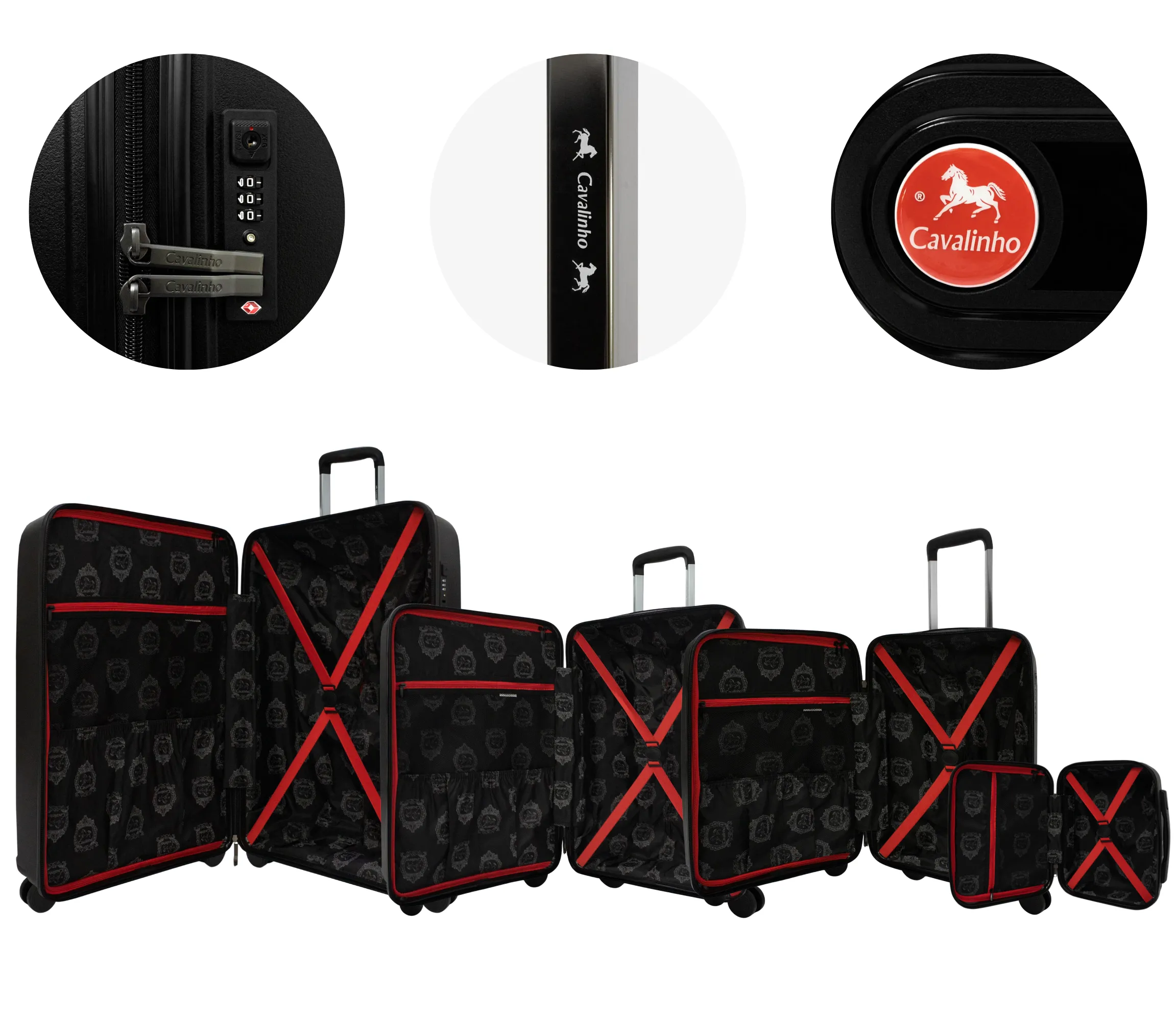 Colorful Hardside 4 Piece Luggage Set (15", 19", 24", 28")