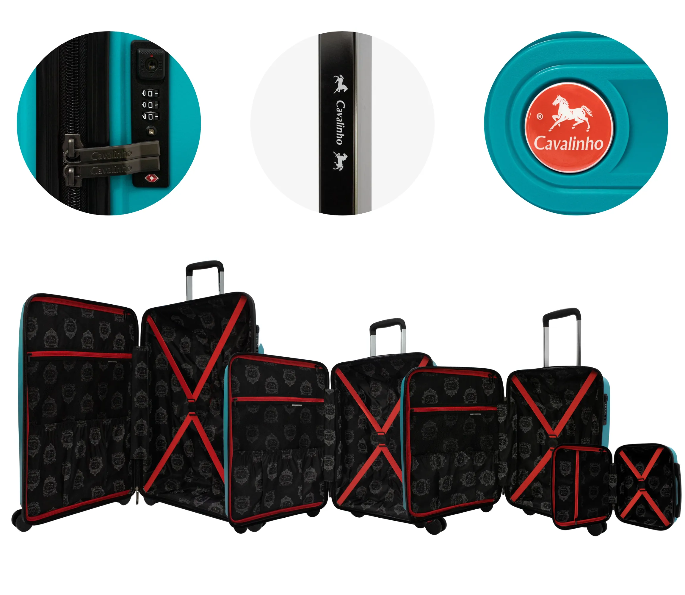 Colorful Hardside 4 Piece Luggage Set (15", 19", 24", 28")