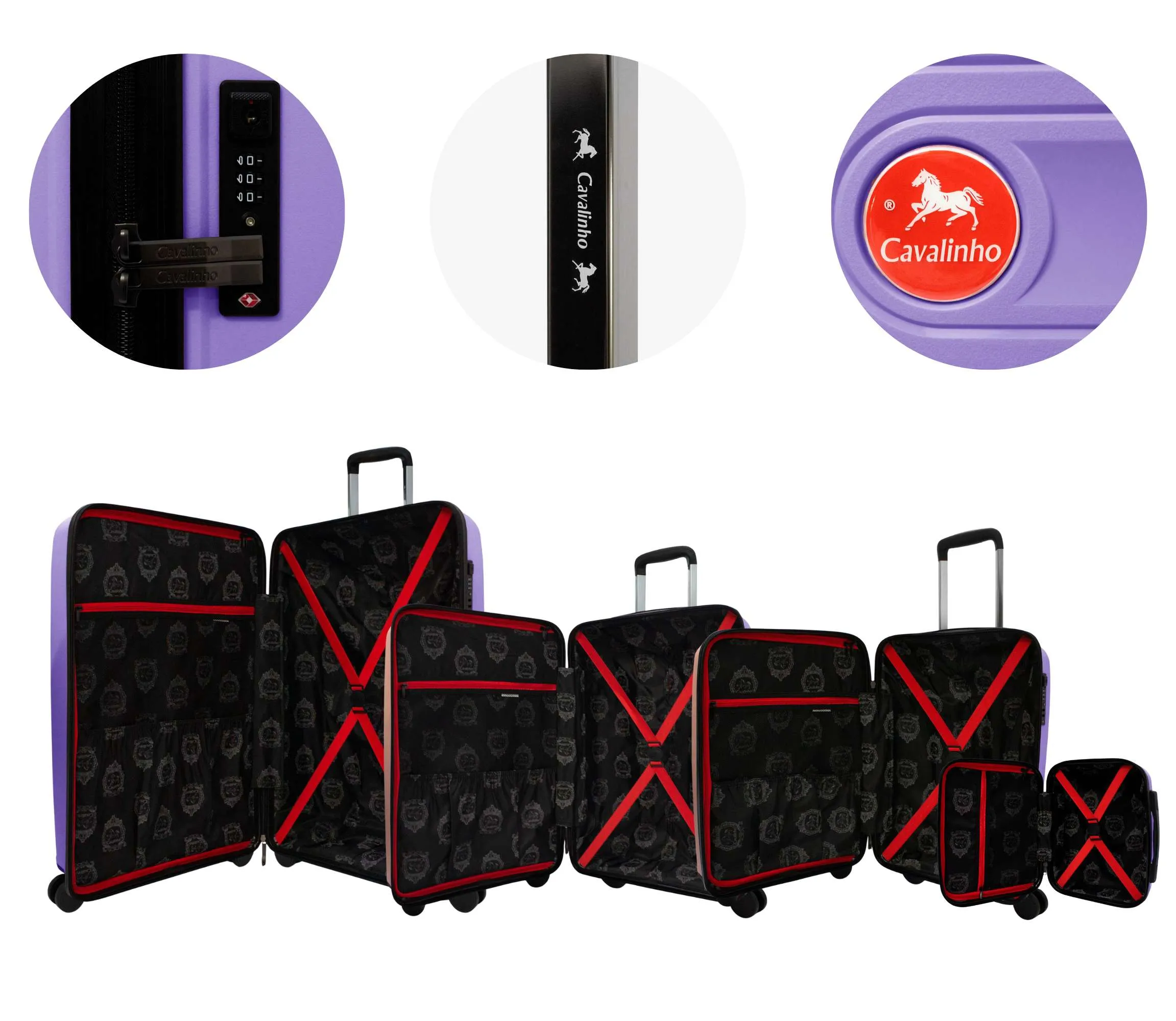 Colorful Hardside 4 Piece Luggage Set (15", 19", 24", 28")