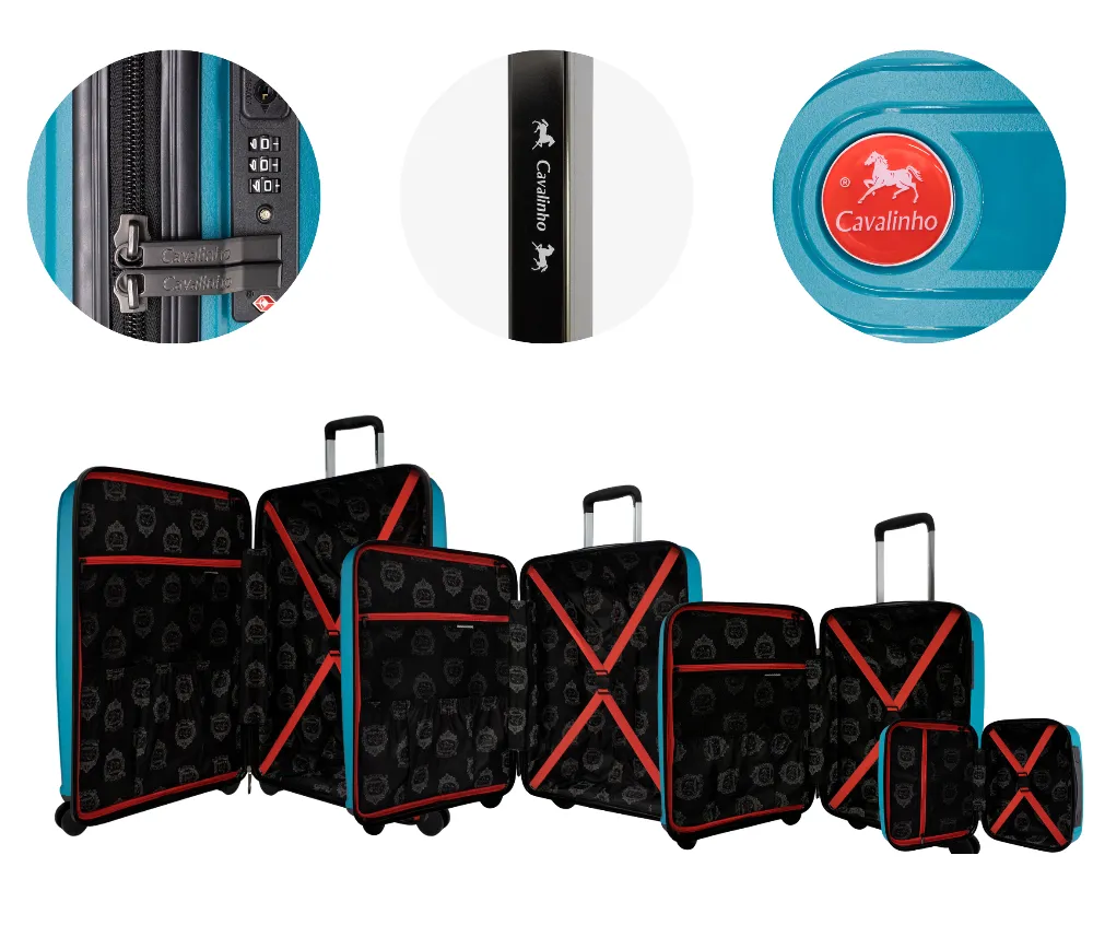 Colorful Hardside 4 Piece Luggage Set (15", 19", 24", 28")