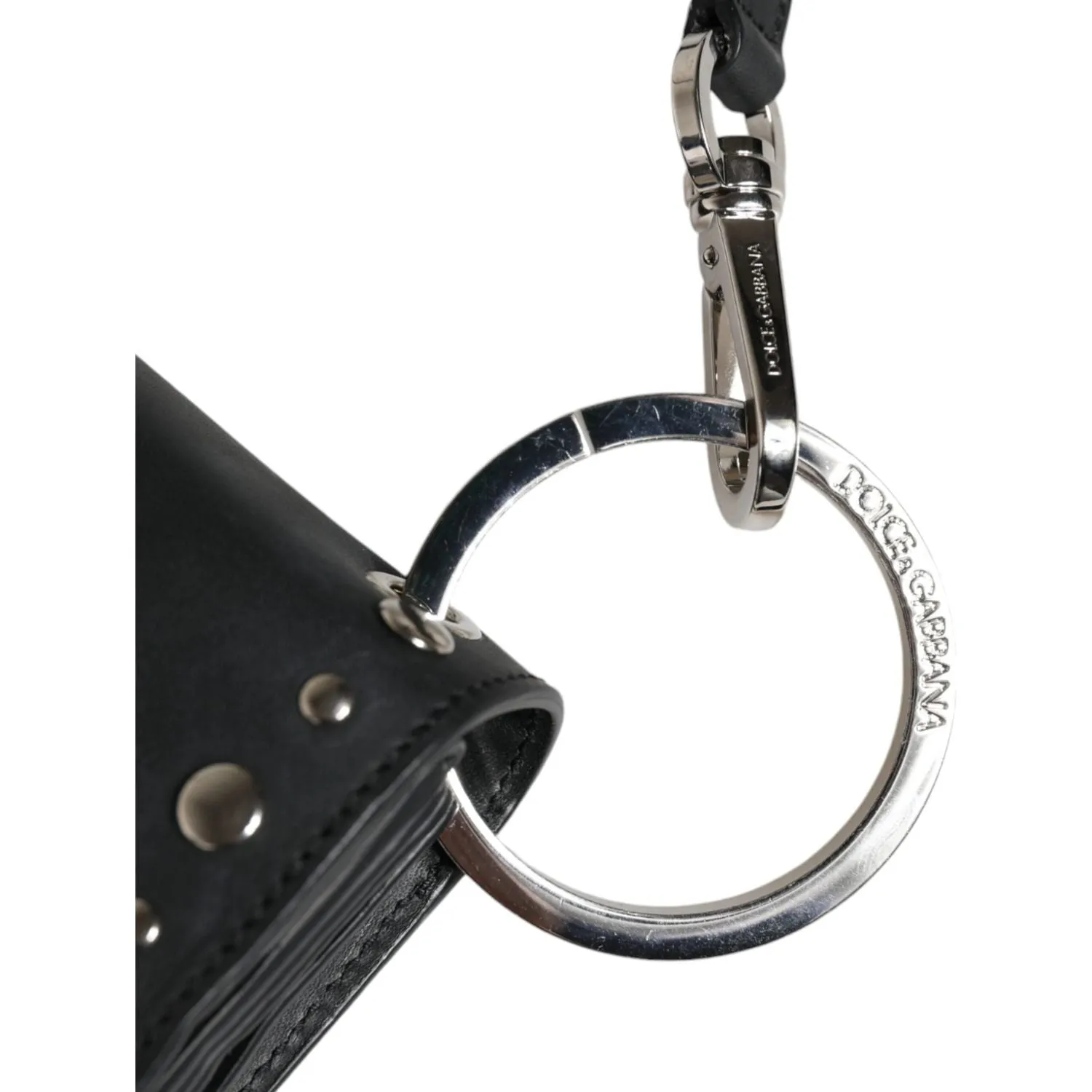 Dolce & Gabbana Black Small Leather Studded Shoulder Crossbody Bag