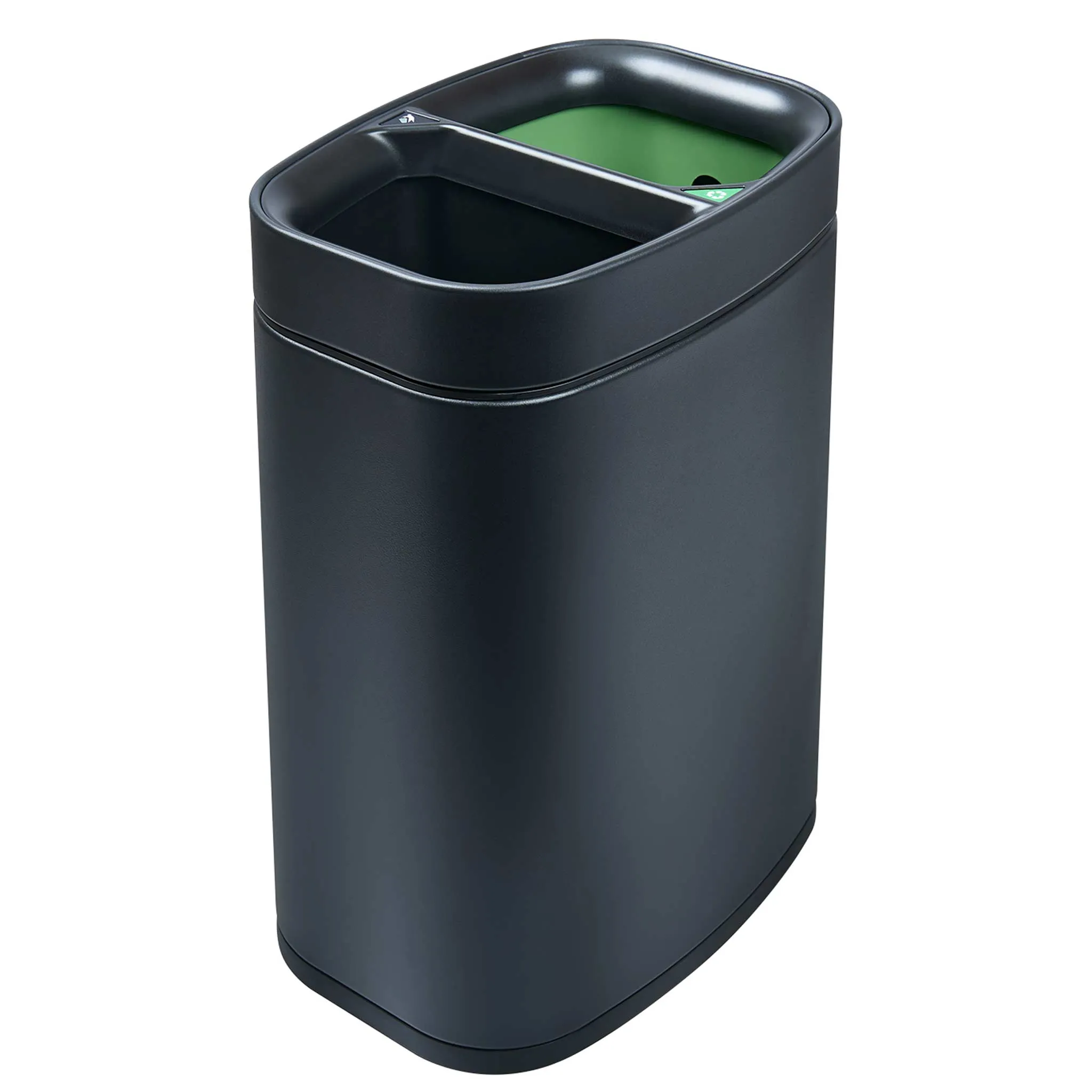 Dual 6 Litre Recycling Bin, Black