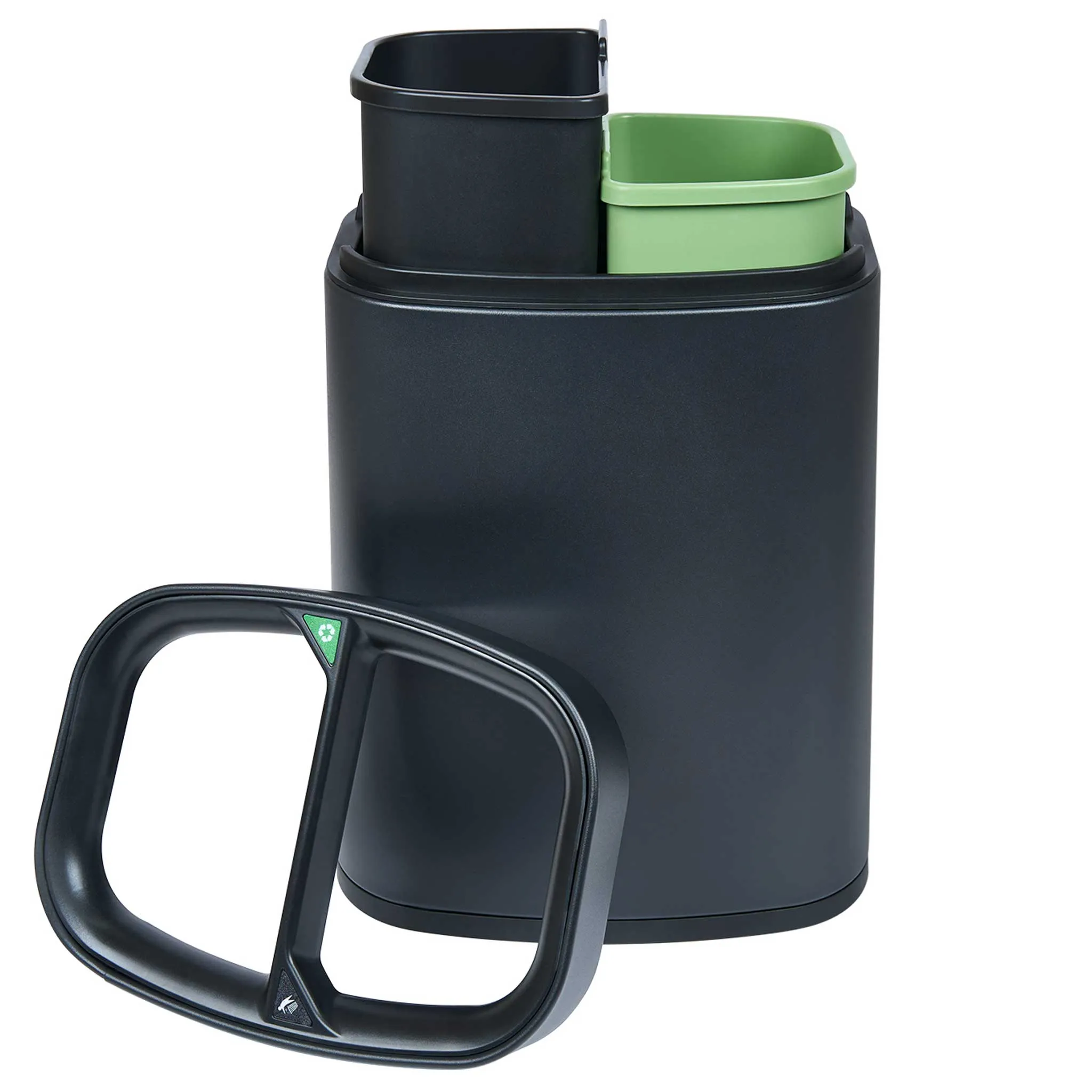 Dual 6 Litre Recycling Bin, Black