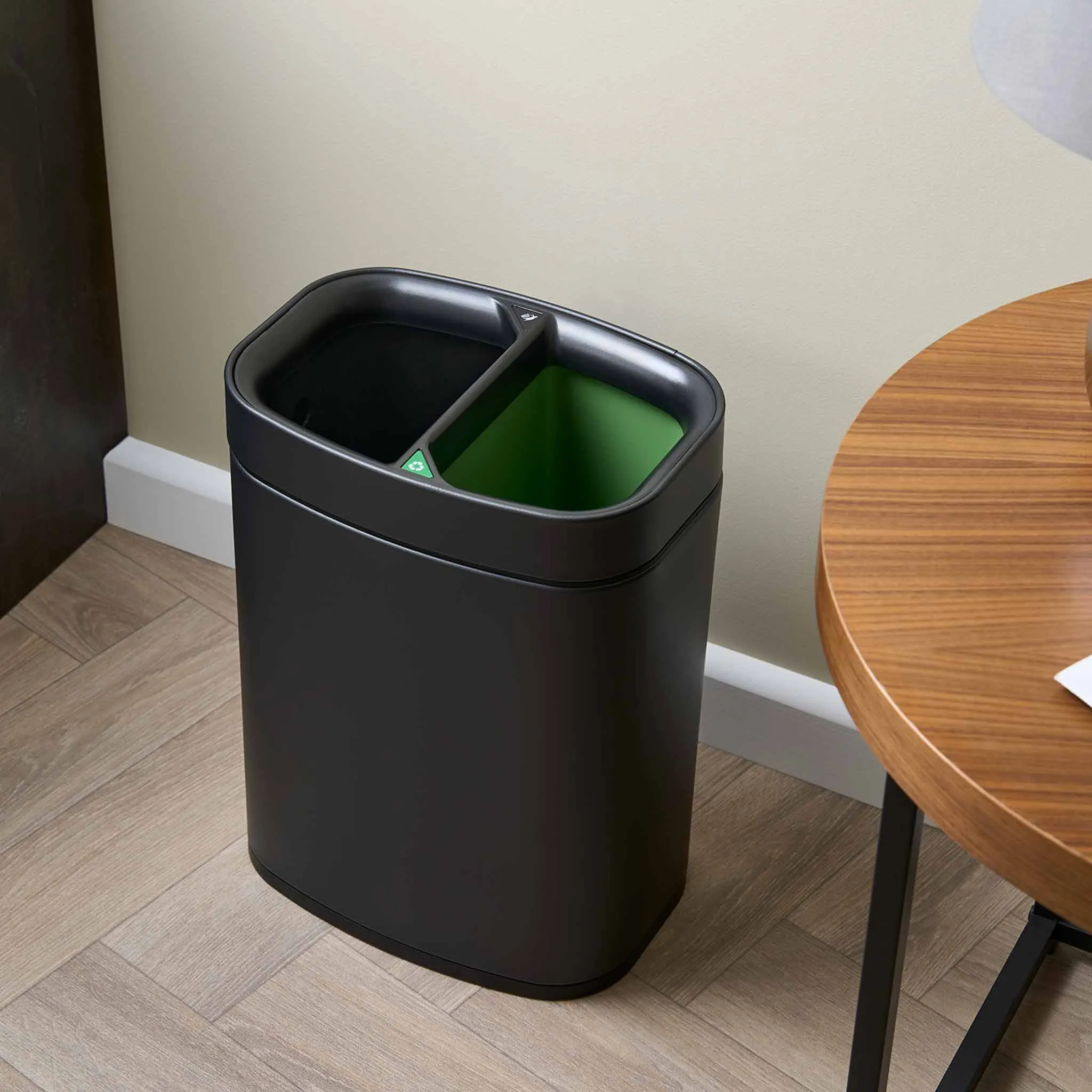 Dual 6 Litre Recycling Bin, Black