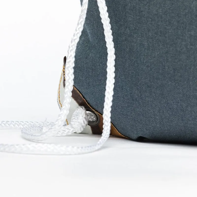 Earth Bag Drawstring, Navy (Upcycled Billboard Bags)