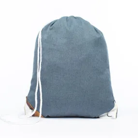 Earth Bag Drawstring, Navy (Upcycled Billboard Bags)