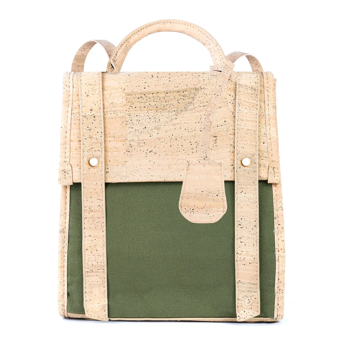 Eco-Friendly Small Cork and Canvas Backpack for Women