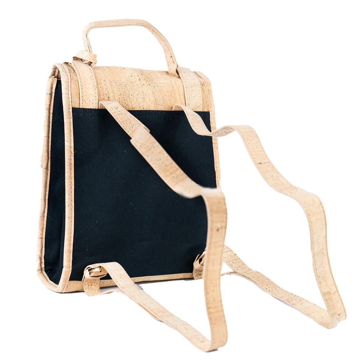Eco-Friendly Small Cork and Canvas Backpack for Women
