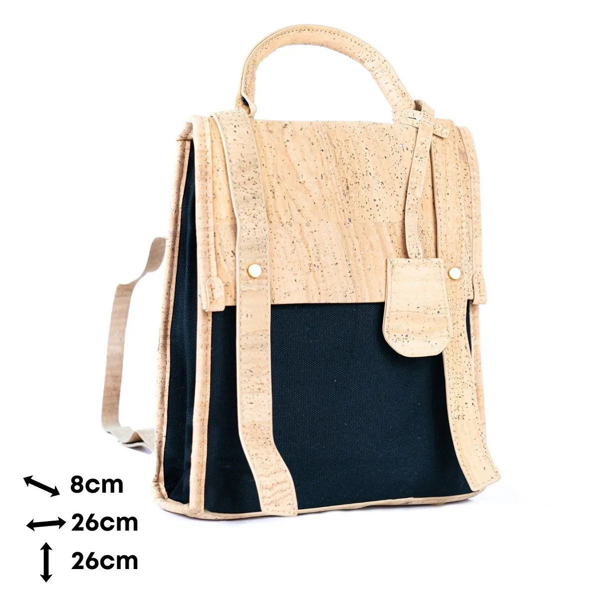 Eco-Friendly Small Cork and Canvas Backpack for Women