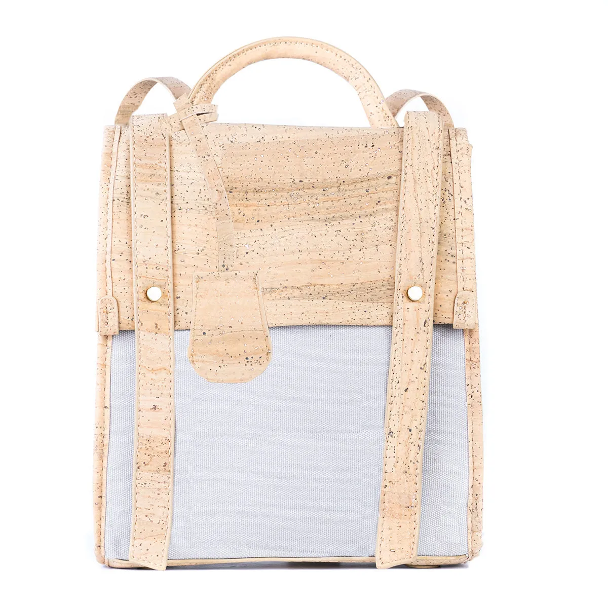 Eco-Friendly Small Cork and Canvas Backpack for Women