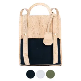 Eco-Friendly Small Cork and Canvas Backpack for Women