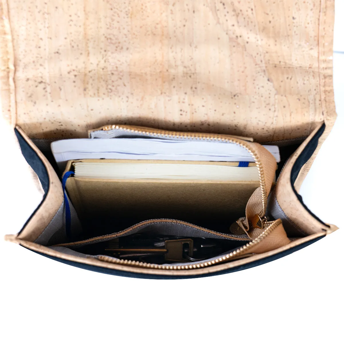 Eco-Friendly Small Cork and Canvas Backpack for Women