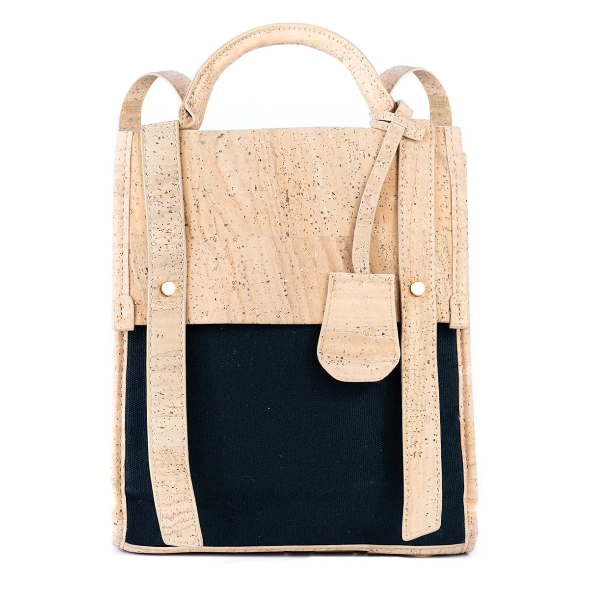 Eco-Friendly Small Cork and Canvas Backpack for Women