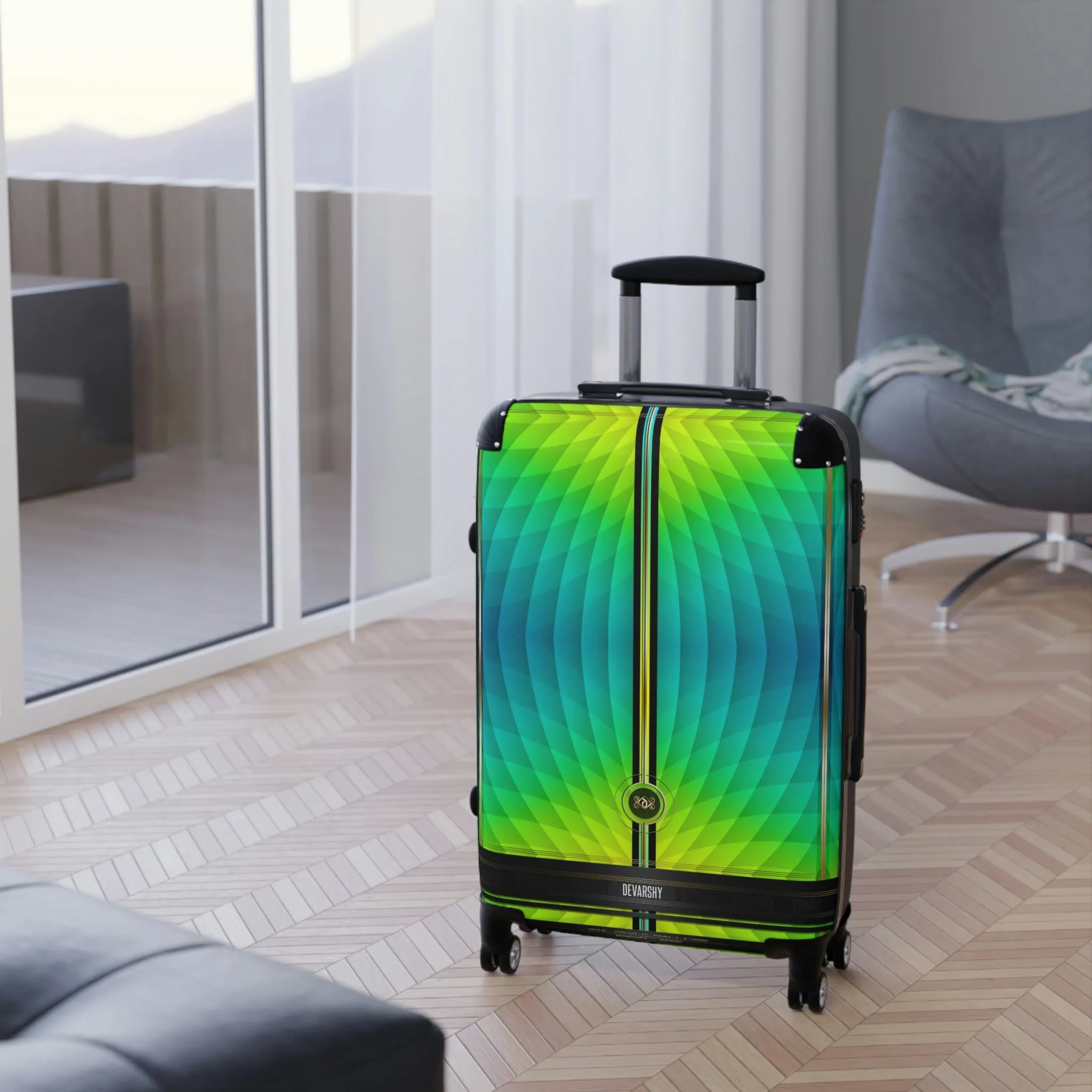 Fluorescent Suitcase 3 Sizes Carry-on Suitcase Neon Green Luggage Hard Shell Suitcase | 11196B