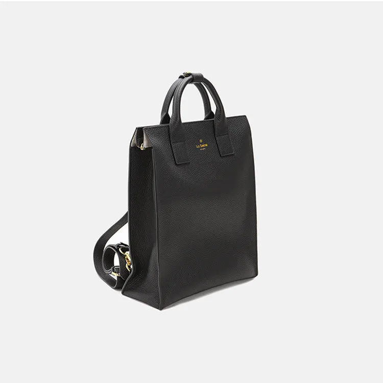 Functional Square Leather Backpack and Top Handle Handbag for Women