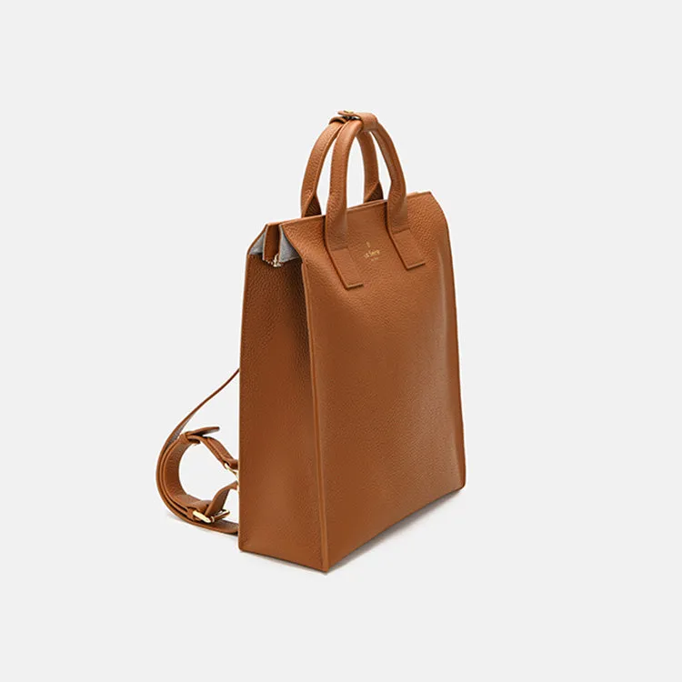 Functional Square Leather Backpack and Top Handle Handbag for Women
