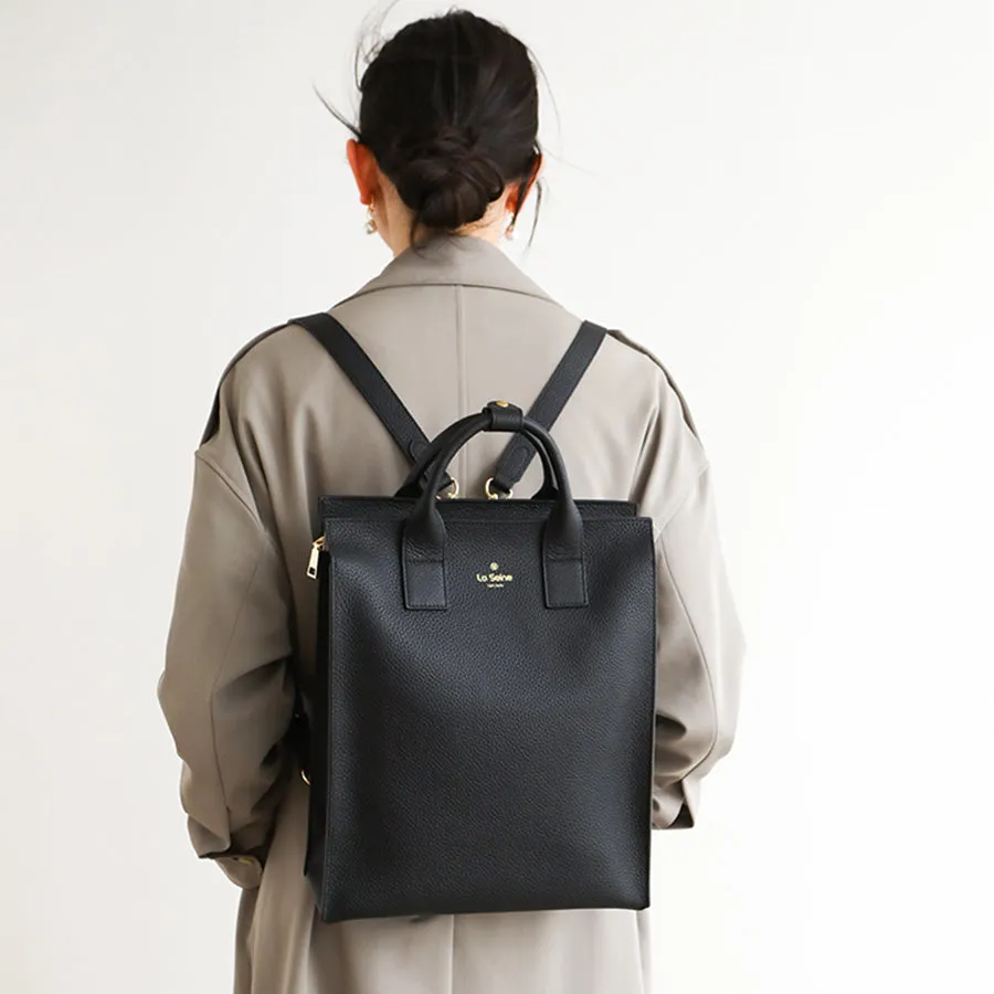 Functional Square Leather Backpack and Top Handle Handbag for Women