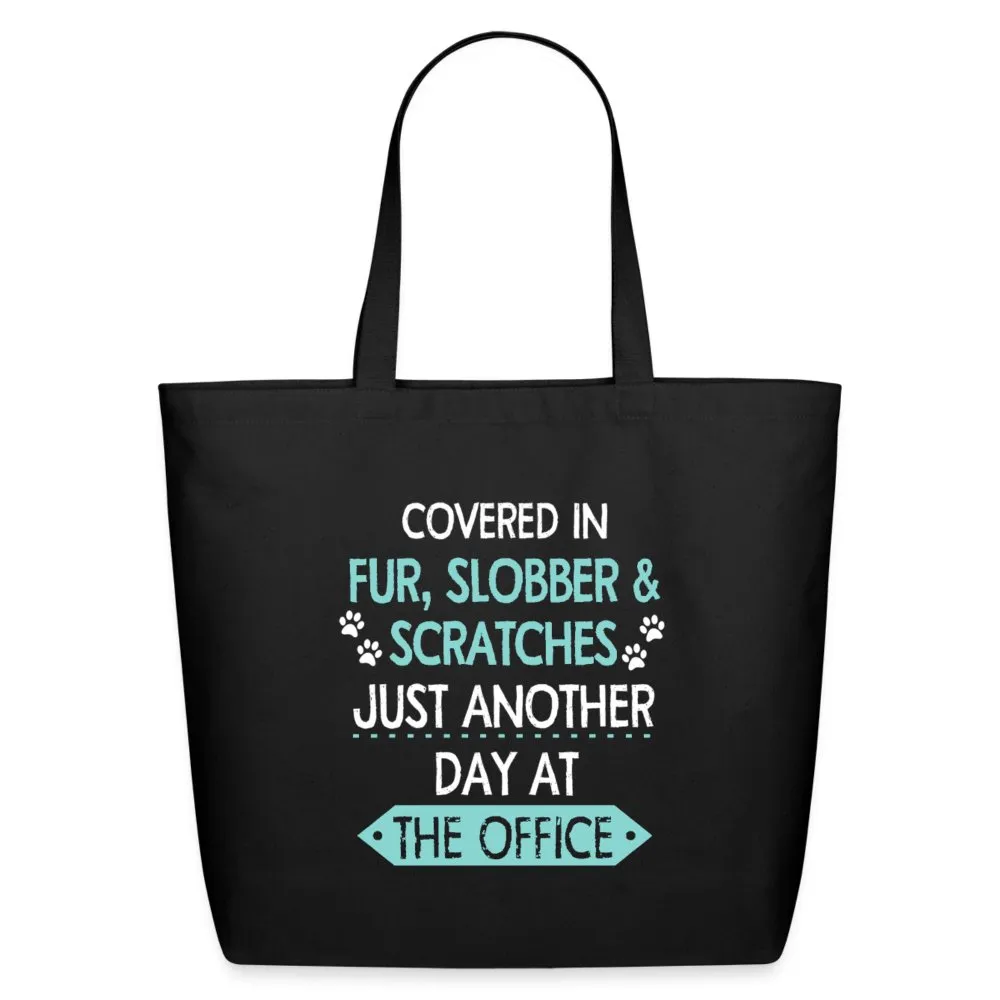 Fur Slobber Scratches (Teal) Eco-Friendly Cotton Tote