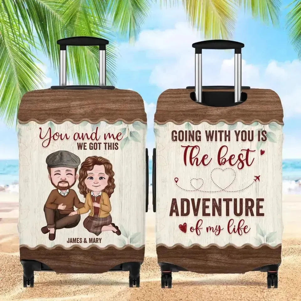 Going With You Is The Best Adventure Of My Life - Personalized Gifts For Travel Lovers - Luggage Cover