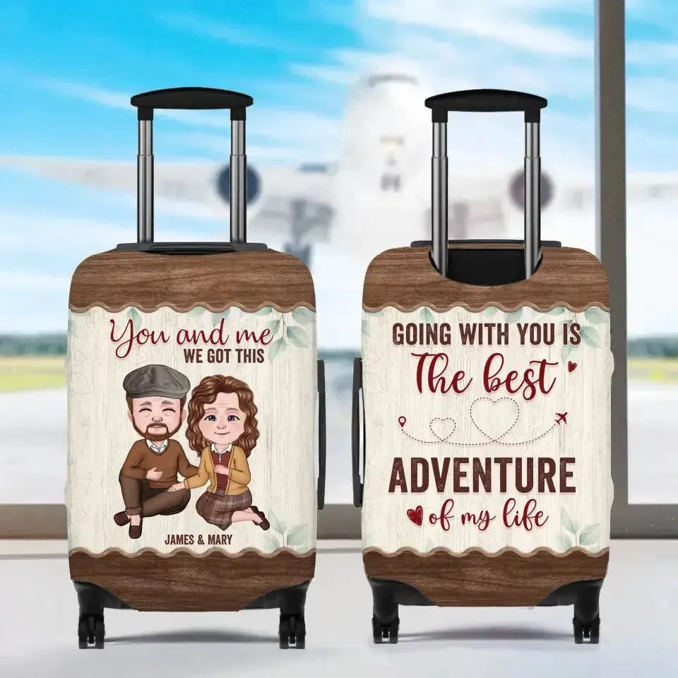 Going With You Is The Best Adventure Of My Life - Personalized Gifts For Travel Lovers - Luggage Cover