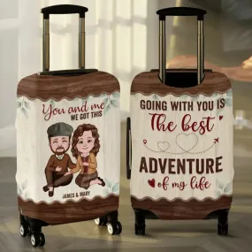 Going With You Is The Best Adventure Of My Life - Personalized Gifts For Travel Lovers - Luggage Cover