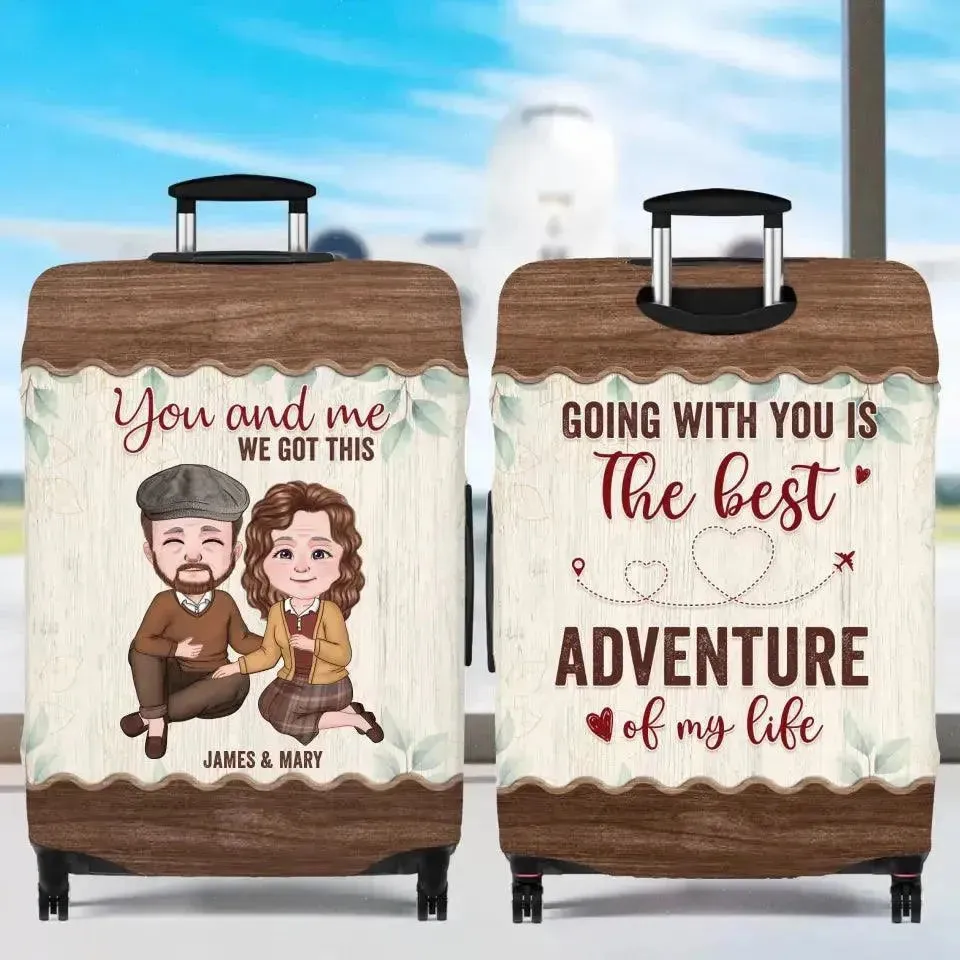 Going With You Is The Best Adventure Of My Life - Personalized Gifts For Travel Lovers - Luggage Cover